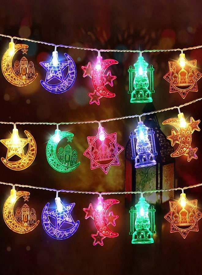 CubeG 3 Meters Moon Star Ramadan String Lights for Bedroom Decor, USB-Powered LED String Lights Are Suitable for Occasions Such as Eid Al-Fitr and Eid Al-Adha in The Middle East - Image 1